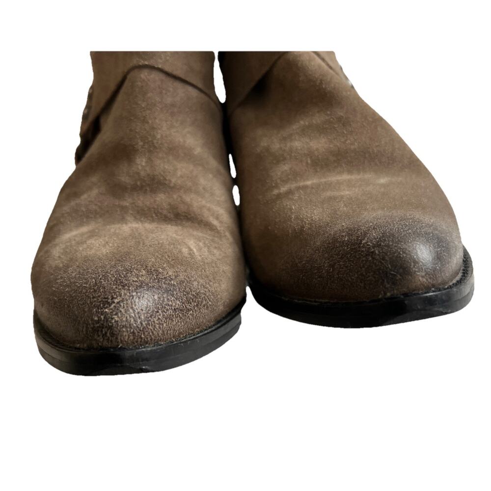 Vintage 7 Alameda Ankle Boot Womens 7.5 Brown Leather Back Zip Harness Western - Picture 3 of 13
